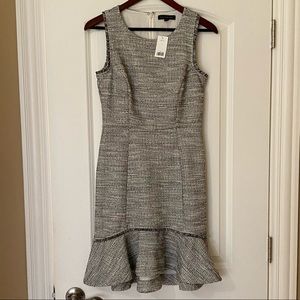 Banana republic tweed ruffle dress